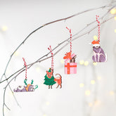 Oakdene Designs Christmas Decorations Funny Set Of Dog Christmas Decorations